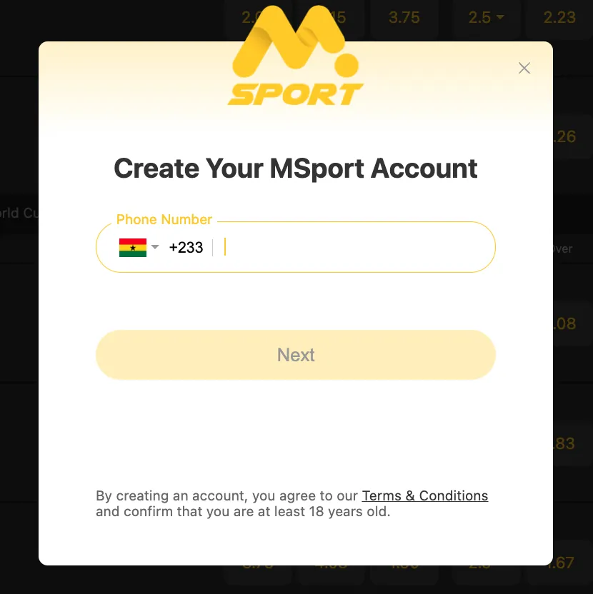 Guide to MSport Account Creation