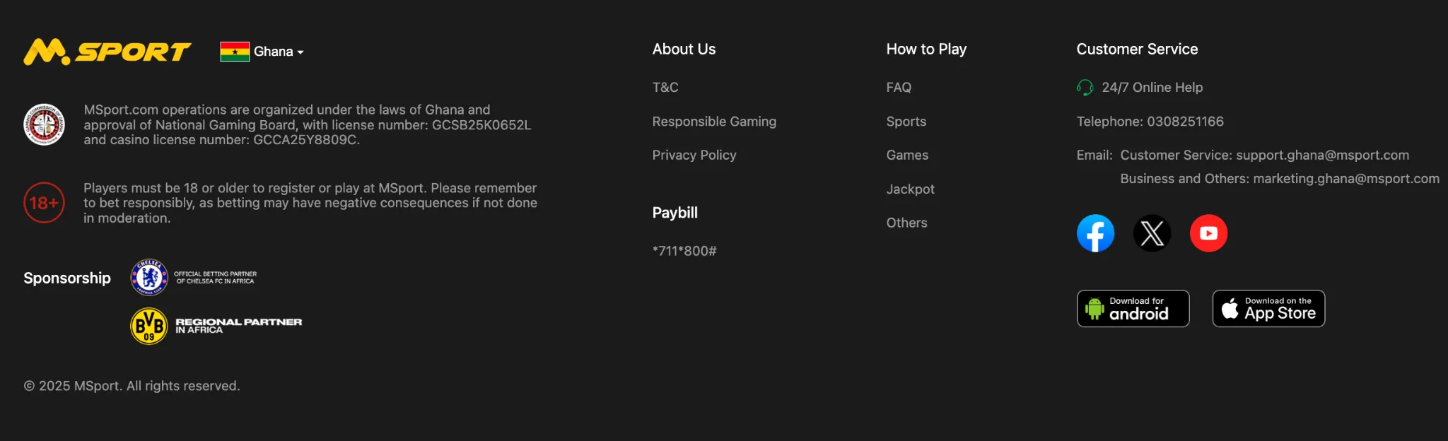 MSport Support Information Banner